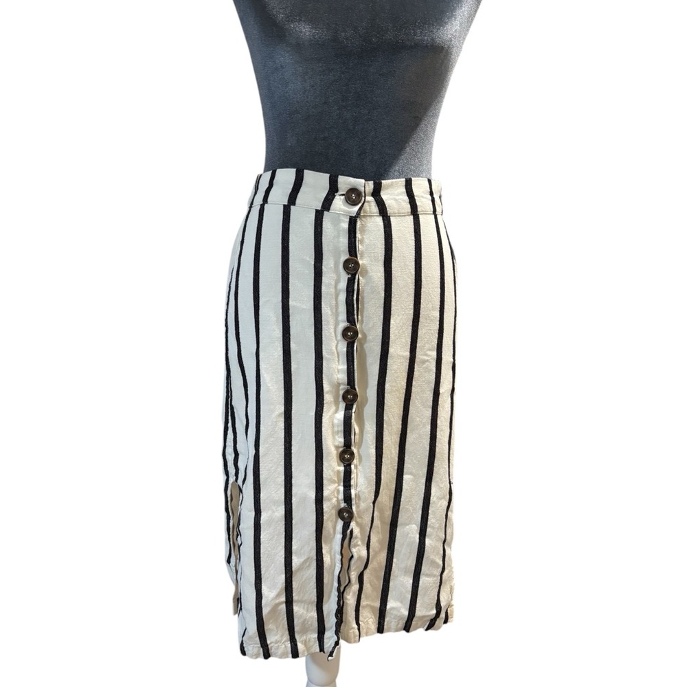 Love Tree Black and beige Striped Pencil Skirt